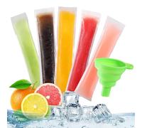 Ice Pop Bags, 100 Pcs Disposable Ice Popsicle Mold Bags, Reusable Popsicle Bags, Ice Pop Mould with Zip Seals, DIY Ice Popsicle, Bpa Free Ice Lolly Bags, Ice Lolly Maker, with Funnel