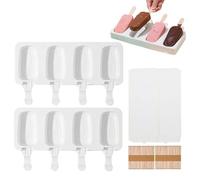 Ice Pop Mold Set - 2 Pack of 100 Sticks with Silicone Ice Cream Molds Lids | Easy Release Freezer Tray for Homemade , Cake Cells, Fruit Milk Yogurt Snacks, Summer Kitchen Gadgets