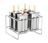 Ice Pop Molds - 5.7 Inch Stainless Steel Set, Reusable Ice Cream Maker, Durable Treat Kit, Multi-Slot Dessert Mold | Summer Snack Maker Tool f