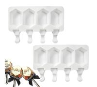 Ice Pop Moulds Cake Pop Mould 2pcs Cakesicle Moulds Ice Lolly Moulds with Sticks Reusable Popsicle Mould Ice Pop Moulds Ice Lolly Moulds Children Adults DIY Frozen Dessert Chocolate Home Kitchen Tool
