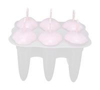 Ice Popsicle Moulds Cream Molds Silicone Lolly with Sticks Pop Maker Food Grade 6 Grid Home Made NonStick Mould for Kitchen Restaurant (Light Red)