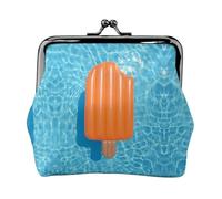 Ice Popsicles Print Print Coin Purse for Men Women Leather Kiss Lock Small Pouch Coin Wallet