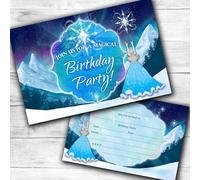 Ice Princess Party Invites Birthday Invitations & Envelopes (WRITE ON) New (12 with envelopes)