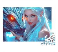 Ice Queen 1000 Pieces Fantasy Thick Cardboard Jigsaw Puzzle Ultra Difficult Couple Partners Mind Relaxation Office Break Gift Idea 52x38cm/1000pcs