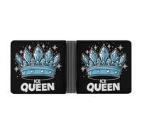 Ice Queen Leather Wallets for Men Slim Bifold Wallet Credit Card Holder Front Pocket Wallets