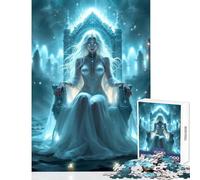 Ice Queen on Throne Jigsaws 1000 Pieces for Teenagers Stimulate Active Brain And Mind Gentle Relaxing Fun Activity (38X52cm)