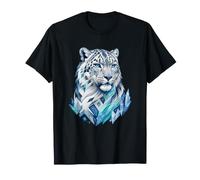 Ice Realm Snow Leopard Crystal Guardian T-Shirt