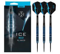 Harrows Ice Recut 90% Tungsten Steel Tip Darts Set 21g, 22g, 23g & 24g - Includes Silver Supergrip Carbon Midi Shafts & New 100 Micron ICE Flights