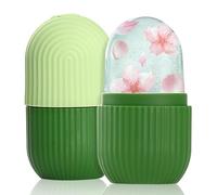 Ice Roller for Face and Eye, Facial Beauty Roller Skin Care Tools, Ice Facial Cube, Gua Sha Massage, Silicone Ice Mold for Face Beauty (Green)