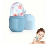Ice Roller for Face and Eye, Silicone Ice Facial Roller Ice Holder, Face Ice Mold Skin Care, Face Icers Reusable Ice Cube Roller for Shrink Pores Anti Wrinkle Reduce Puffiness (Blue)