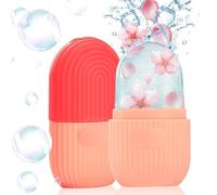 Ice Roller for Face and Eye, Upgrated Ice Face Roller Puffiness Relief Ice Roller Skin Care Tools, Ice Facial Cube,Self Care Gift for Men Women, Silicone Ice Mold for Face Beauty (Red)