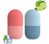 Ice Roller for Face and Eyes 2 Pce Ice Roller for Face Reusable Facial Beauty Ice Roller Skin Care Tools for Brighten Skin Instant Cooling and Puffiness Reduction Blue Pink