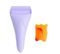 Ice Roller for Face & Eyes, Ice Roller to Tighten the Complexion, 2-in-1 Cooling Massager Against Swelling & Wrinkles, Roller Heads for Long-Lasting Cooling (Purple)