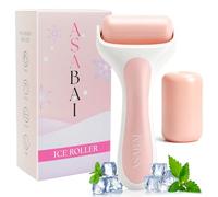 Ice Roller For Face & Whole Body - Reduce Puffiness, Redness & Headaches - 2 Interchangeable Rolling Heads - Cooling Facial Massager For Skin Care - Relieve Stress & Feel Rejuvenated (Pink)