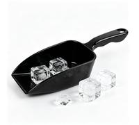 Ice Scoop 1 Pack Black Food Grade Plastic Multi Purpose Utility Scoop | Food grade plastic scoop ideal for ice, flour, candy, pet food, kitchen, bar and pantry storage.