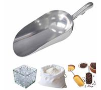 Ice Scoop, 5 oz Heavy Duty Cast Aluminum, Ergonomic S-Curve Handle, Commercial Grade for Ice, Coffee, Popcorn, Flour, Sugar, Food-Grade & Rust-Proof Kitchen Tool (S (5oz))