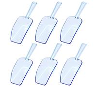 Ice Scoop Candy Buffet Containers Scoopers, Hmxpls Blue Plastic Scoop for Popcorn Cookie Candy Buckets, Podpocket Acrylic Large Scoops for Parties Wedding Bar Jars Freezer Dry Goods （6 Pack 7.5 In ）