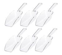 Ice Scoop Candy Buffet Containers Scoopers, Hmxpls Clear Plastic Scoop for Popcorn Cookie Candy Buckets, Podpocket Acrylic Large Scoops for Parties Wedding Bar Jars Freezer Dry Goods （6 Pack 7.5 In ）