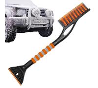 Ice Scraper Car with Broom Snow Brush Removable Ergonomic Non-Slip Soft Handle 68 cm Long with Large Edge Bristles Windscreen Scraper Paint Gentle Glass Scraper De-Icing Shovel Winter Au