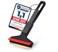 Ice Scraper for Car Windscreen 21cm - Brass Car Ice Scraper Window - fast, effortless & easy - Premium HIPS - Murska Brass Blade Windscreen Scraper for Car Window Scrapper & Squeege (Black Red)