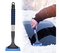 Ice Scraper for Car Windscreen, 60cm Telescopic Long Handle Snow Scraper with Foam Handle, Windscreen Snow Remover Tool No Scratches Ice Snows Frost Removal for Car (Blue-Non Telescopic)