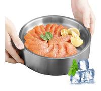 Ice Serving Bowl Stainless Steel Keep Serving Dishes Cold Outdoor Serving Dishes Ice Bowls for Cold Food, Drinks, Party, Bar, Salsa,