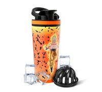 Ice Shaker Dragon Ball Z Stainless Steel Shaker Bottle | 26oz , Goku | Cold for 30+ Hours | Insulated Cup with Twist-on Agitator | Odor-Free Bottle for Protein Shakes, Water, Smoothies, Cocktails