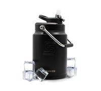 Ice Shaker Insulated Stainless Steel Half Gallon Water Jug | 64 oz, Black | Stays Cold for 60+ Hours | Multi-purpose lid | Odor-Free Outdoor water Jug for sports, Camping, hiking, working out