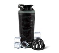 Ice Shaker Insulated Stainless Steel Shaker Bottle | 26oz, Black camo | Cold for 30+ Hours | Insulated Cup with Twist-on Agitator | Odor-Free Shaker Cup for Protein Shakes, Water, Smoothies, Cocktails