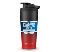 Ice Shaker Insulated Stainless Steel Shaker Bottle | 26oz, Red/black | Cold for 30+ Hours | Insulated Cup with Twist-on Agitator | Odor-Free Bottle for Protein Shakes, Water, Smoothies, Cocktails