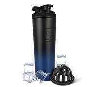 Ice Shaker Insulated Stainless Steel Shaker Bottle | 32oz, Navy/Black | Cold for 30+ Hours | Insulated Cup with Twist-on Agitator | Odor-Free Bottle for Protein Shakes, Water, Smoothies, Cocktails