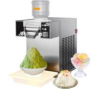 Ice Shaver Machine Commercial Stainless Steel Electric Snow Cone Maker, Speed Adjustable for Dessert Shops, 60kg Capacity