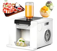 Ice Shaver Machine, Electric Snow Cone Maker for Food Trucks, Restaurants, Milk Tea Shops and Home Use, Automatic Ice Crushing, Air Cooling Function