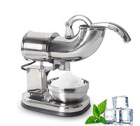 Ice Shaver Smoothie Snow Cone Machine Maker Electric Ice Crusher Commercial Home Use with Dual Stainless Steel Blades LidsShaved Crushed Ice Machine for Such As Restaurants Bars Canteens