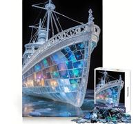 Ice Ship Sculpture 1000 Piece Jigsaws for Teenagers Puzzle Brain Skill Firm Joint Pattern Build Art Display (50x75cm)