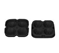 Ice Silicone Flexible 4 Diamond Ice Cube Trays with Removable Lid, Safe - 40℉ to 420℉, Reusable, Easy to Clean for Whiskey and Cocktails (Black)