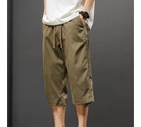 Ice Silk Casual Seven Point Shorts Designed for Men to Keep Cool During Hot Days (5XL Brown)