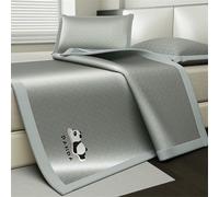 Ice Silk Cool Mat, Summer Sleeping Pad Ice Rattan Mat 3 Piece Set (1 Mattress + 2 Pillowcases), Foldabl Rattan Bed Quick Cooling, Suitable for School Dormitory, Family