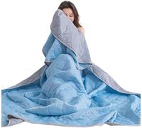 Ice Silk Cooling Blanket, Cooling Blankets for Hot Sleepers, Summer Blanket with Double-Sided Keep Body Cool, Soft Breathable Cold Blanket for Sleeping, Cold Sheet Night Sweats (LightBlue, 150x200cm)