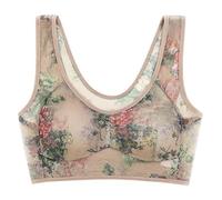 Ice Silk Lace Cooling Comfort Bra, Comfort Bra Made of Ice Silk with Lace, Non-Wired Push-Up Bralette Bra Without Buttons for Older Women
