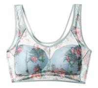 Ice Silk Lace Cooling Comfort Bra, Comfort Bra Made of Ice Silk with Lace, Non-Wired Push-Up Bralette Bra Without Buttons for Older Women, Posture Correction Bra for Seniors Comfortable