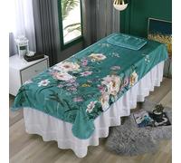 Ice Silk Massage Table Sheets - Summer Cooling Washable Chinese Style Pattern Beauty Bed Cover Stain-resistant Soft Spa Sheet Fo Salon Esthetician Tattoo Therapy Use (#1,120x220cm Without holes)