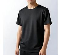 Ice Silk Men's Polyester Half Sleeve Athletic Shirt for Daily Use Vacation Travel Workout Quick Drying Short Sleeve Top (XXXL Black)