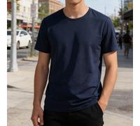 Ice Silk Men's Polyester Half Sleeve Athletic Shirt for Daily Use Vacation Travel Workout Quick Drying Short Sleeve Top (XXXL Dark Blue)