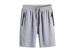 Ice Silk Quick Drying Stretch Shorts,Unisex Iced Silk Cooling Lightweight Breathable Shorts, Ice Silk Cooling Shorts, Sports Short with Zipper Pockets (UK, Alpha, 5XL, Regular, Regular, Gray)