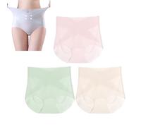 Ice Silk Seamless Shaping Briefs, Ultra Thin Tummy and Hip Control Panties, High Waist Shaping Underwear (3pcs D,L)