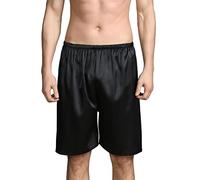 Ice Silk Sleep Shorts for Man Men's Casual Stretch Shorts | Elastic Waistband Leisure Summer Soft Lightweight Pyjama Bottoms Plain Pants Breathable Home Satin Smooth Cooling Ultra-Soft