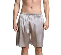 Ice Silk Sleep Shorts For Man Men'S Casual Stretch Shorts Elastic Waistband Leisure Summer Soft Lightweight Pyjama Bottoms Plain Pants Breathable Home Satin Smooth Cooling Ultra-Soft Pants