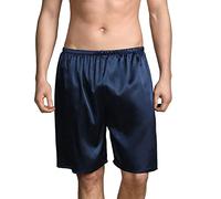 Ice Silk Sleep Shorts for Man Men's Casual Stretch Shorts | Elastic Waistband Leisure Summer Soft Lightweight Pyjama Bottoms Plain Pants Breathable Home Satin Smooth Cooling Ultra-Soft