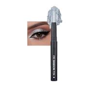 Ice Silver Eye Shadow Stick Long-Lasting Cream Eyeshadow Pencil Waterproof Smooth Blendable Metallic Shimmer Eyeshadow Pen, Twist-Up Design Silver Eye Shadow Stick